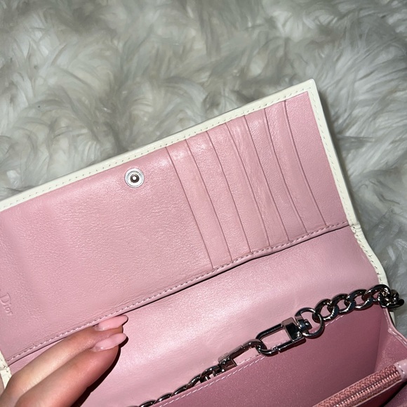 Authentic Dior Pink Trotter Wallet on chain - Picture 5 of 9